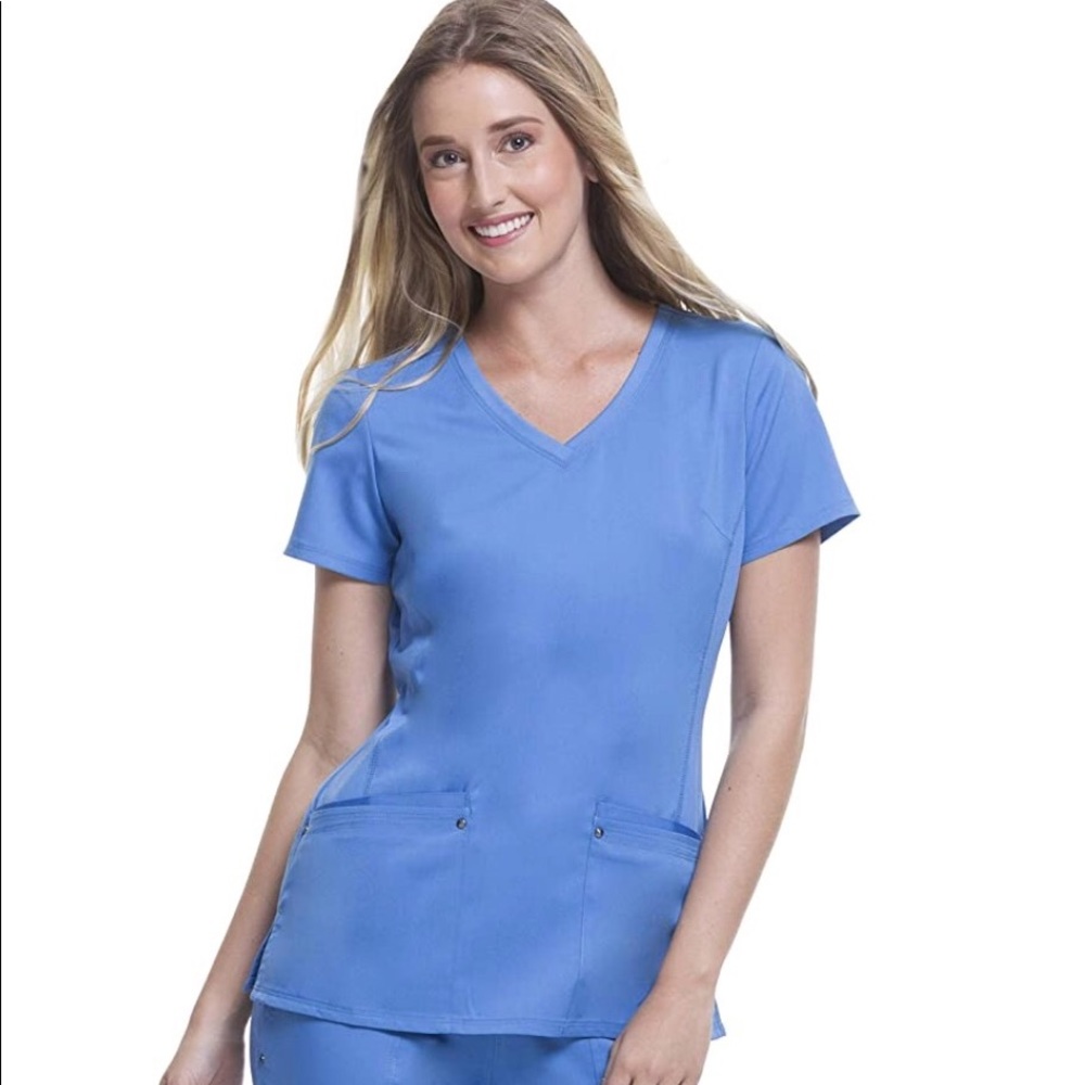 Dreamy Blue Juliet V-Neck Healing Hands Scrub Top